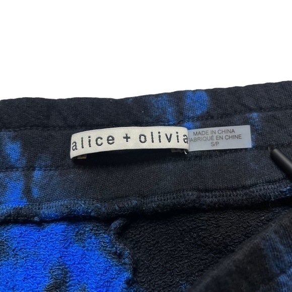 Alice + Olivia Black Blue Sweatpants Size Small Tie Dye Relaxed Loungewear - Picture 6 of 6